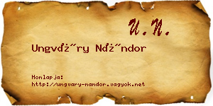 Ungváry Nándor névjegykártya