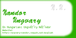 nandor ungvary business card